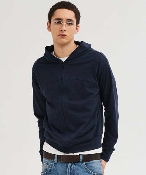 Shop Leire Slim Fit Light Hooded Zip-Up [Navy] L26SPOU00103