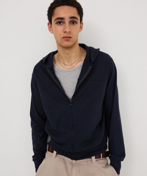 Details for Leire Slim Fit Light Hooded Zip-Up [Navy] L26SPOU00103