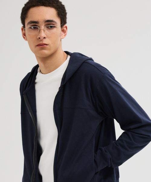 Sizing Leire Slim Fit Light Hooded Zip-Up [Navy] L26SPOU00103