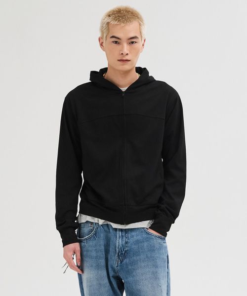 Lookbook Leire Slim Fit Lightweight Hooded Zip-Up [Black] L26SPOU00101