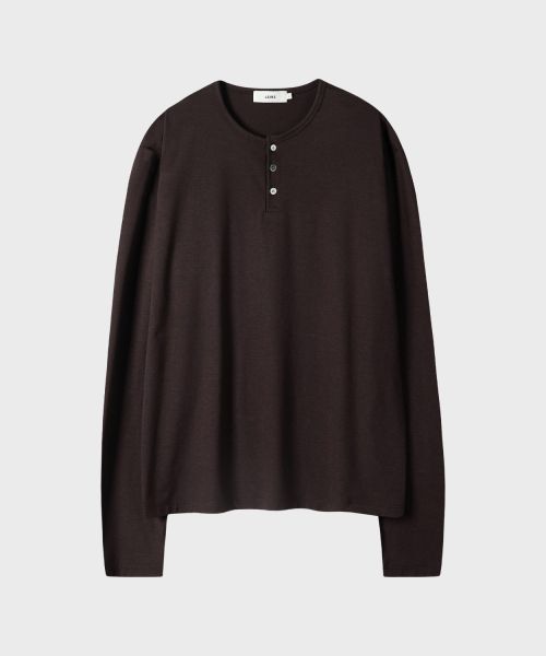 Details for Leire Soft Henley Neck Long Sleeve T-Shirt [Brown] L26SPTS00704