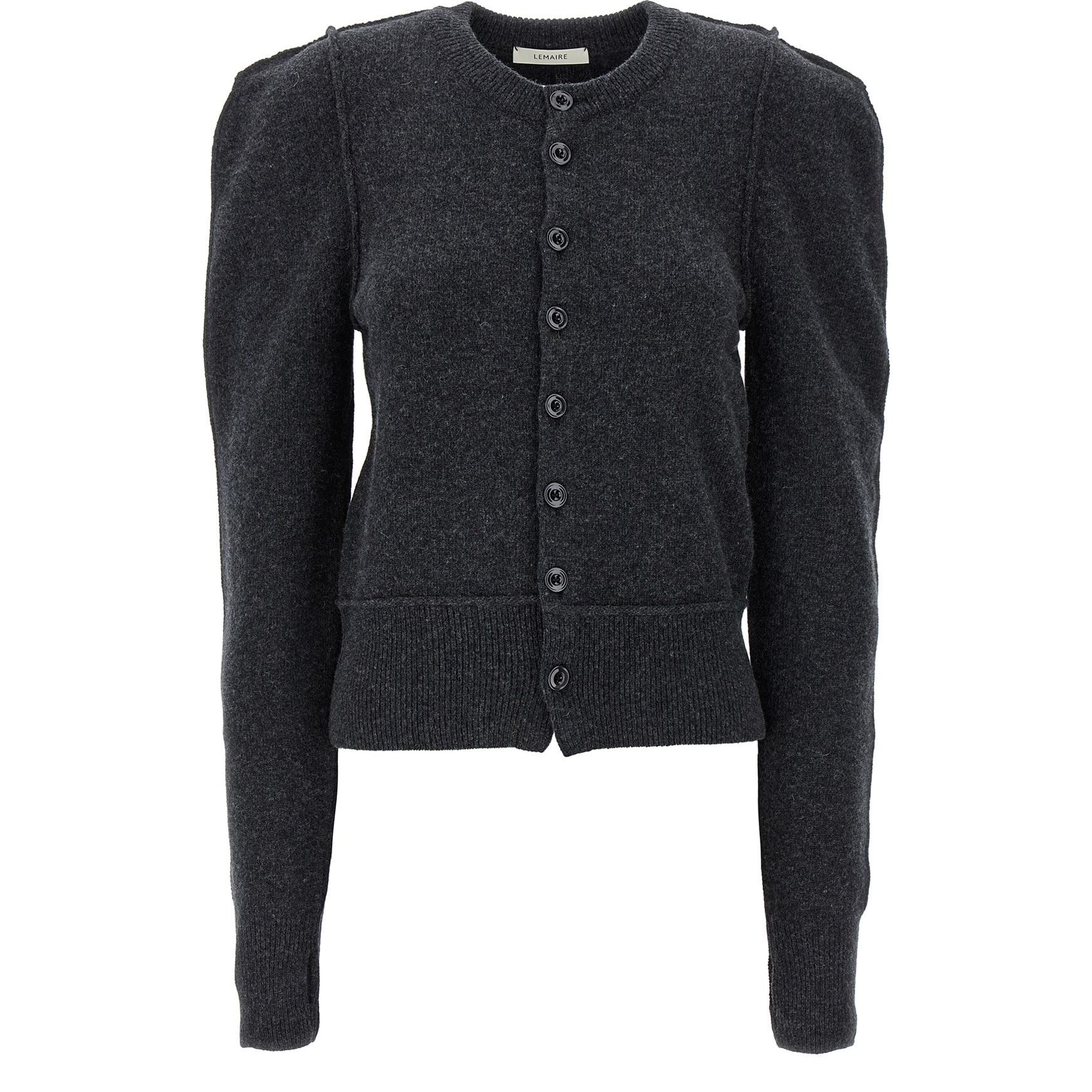 Lemaire  Grey Solid Color Button-Up Long-Sleeve Knit Cardigan TO1259LK1026BK981