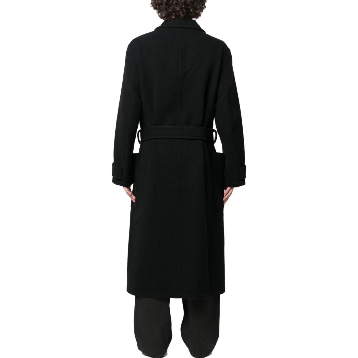 Shop Lemaire 知性風格黑色長袖中長外套 CO1037LF1116-BK999