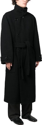 Lemaire 知性風格黑色長袖中長外套 CO1037LF1116-BK999 Purchase Lemaire 知性風格黑色長袖中長外套 CO1037LF1116-BK999