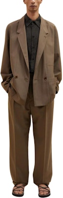 Lemaire Jaket Kerja Hijau Zaitun Double Breasted JA1042LF414MU065 Lookbook Lemaire Jaket Kerja Hijau Zaitun Double Breasted JA1042LF414MU065