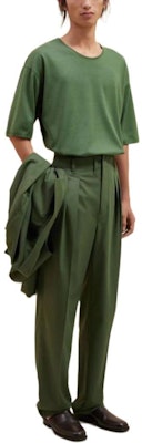 Lemaire 寬鬆版型圓領短袖T恤 綠色。 TO1231LJ1018-GR627 Lookbook Lemaire 寬鬆版型圓領短袖T恤 綠色。 TO1231LJ1018-GR627