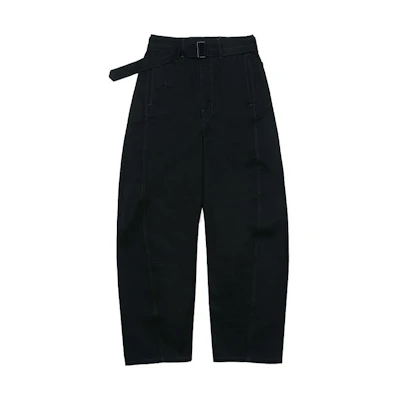 Lemaire Relaxed Fit French Style Belted Trousers - Black (Fall/Winter). PA326LD1000999