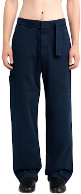 Lemaire 寬鬆綁帶腳踝休閒長褲 深藍色 春秋款式 PA1050LD1002BL800 Buy Lemaire 寬鬆綁帶腳踝休閒長褲 深藍色 春秋款式 PA1050LD1002BL800