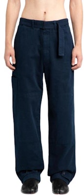 Lemaire 寬鬆綁帶腳踝休閒長褲 深藍色 春秋款式 PA1050LD1002BL800 Order Lemaire 寬鬆綁帶腳踝休閒長褲 深藍色 春秋款式 PA1050LD1002BL800