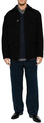 Lemaire 寬鬆綁帶腳踝休閒長褲 深藍色 春秋款式 PA1050LD1002BL800 Lookbook Lemaire 寬鬆綁帶腳踝休閒長褲 深藍色 春秋款式 PA1050LD1002BL800