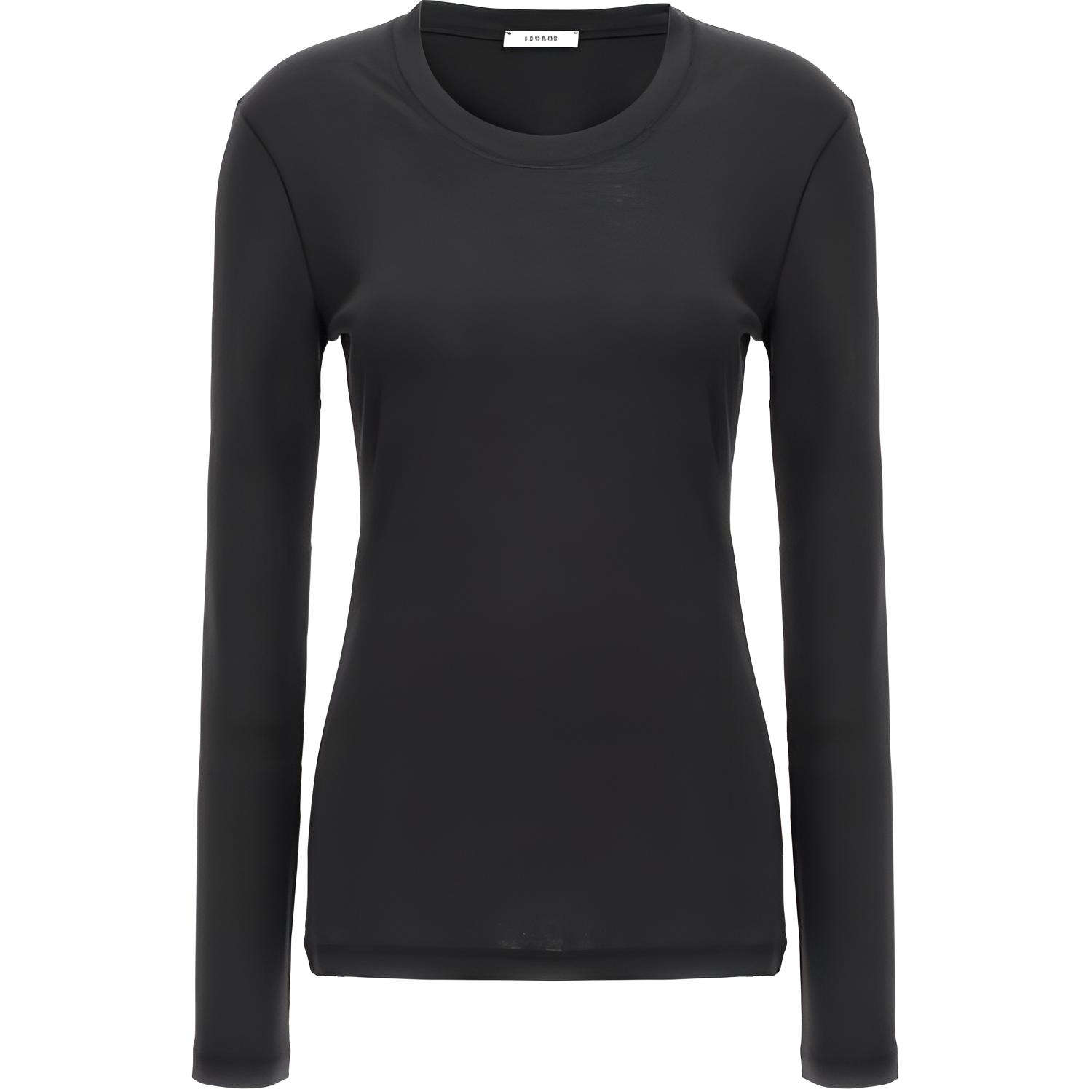 Lemaire  Solid Black Crewneck Long Sleeve T-Shirt TO1319LJ1016-BK998