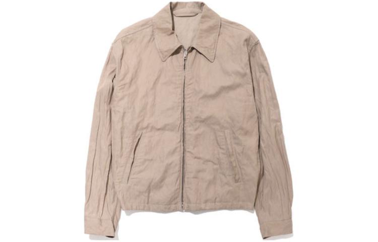 Lemaire Beige Solid Zip-Up Collared Loose-Fit Jacket OW1008LF1002238