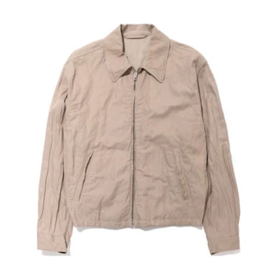 Lemaire Beige Solid Zip-Up Collared Loose-Fit Jacket OW1008LF1002238