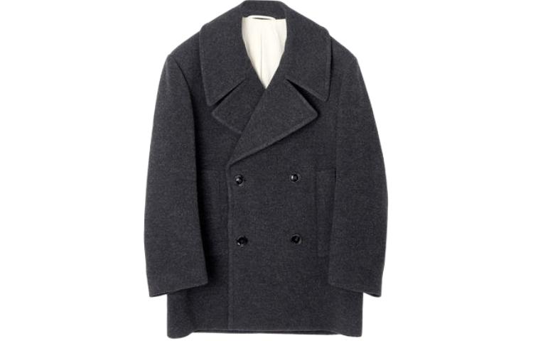 Lemaire Black Double-Breasted Long-Sleeve Jacket CO1023LF1118994