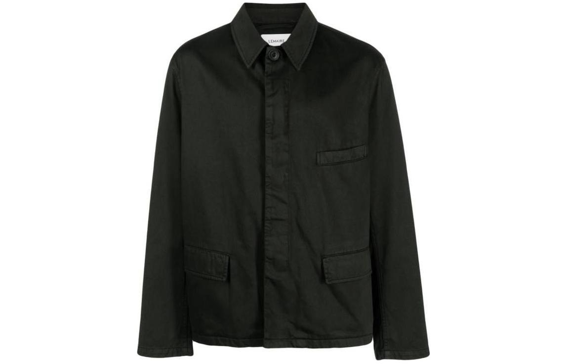 Lemaire Black Single-Breasted Fitted Jacket with Solid Lapel Design OW1023LF1139695