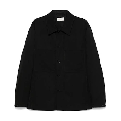 Lemaire Black Solid Color Loose-Fit Button-Up Jacket OW1097LF1317-BK999