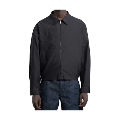 Lemaire Black Solid Zip-Up Collared Jacket Long Sleeve OW1062LF1209-BK999