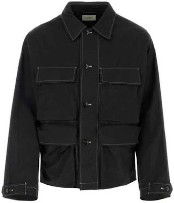 Lemaire Black Striped Colorblock Button-Up Jacket OW1059LF1234-BK999 Buy Lemaire Black Striped Colorblock Button-Up Jacket OW1059LF1234-BK999