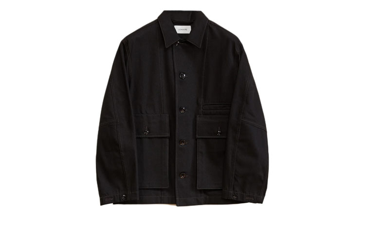 Lemaire Boxy Jacket Black - Minimalist Collar Casual Unisex Jacket for Spring/Fall OW306LD1000BK999