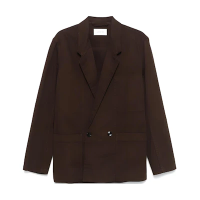 Lemaire Brown Solid Double-Breasted Long Sleeve Jacket JA1062LD1002-BR495