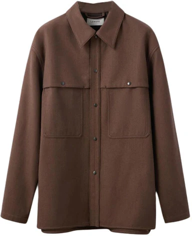 lemaire-buttoned-solid-color-polo-collar-jacket-brown-ow-1026-lf-1108-br-440