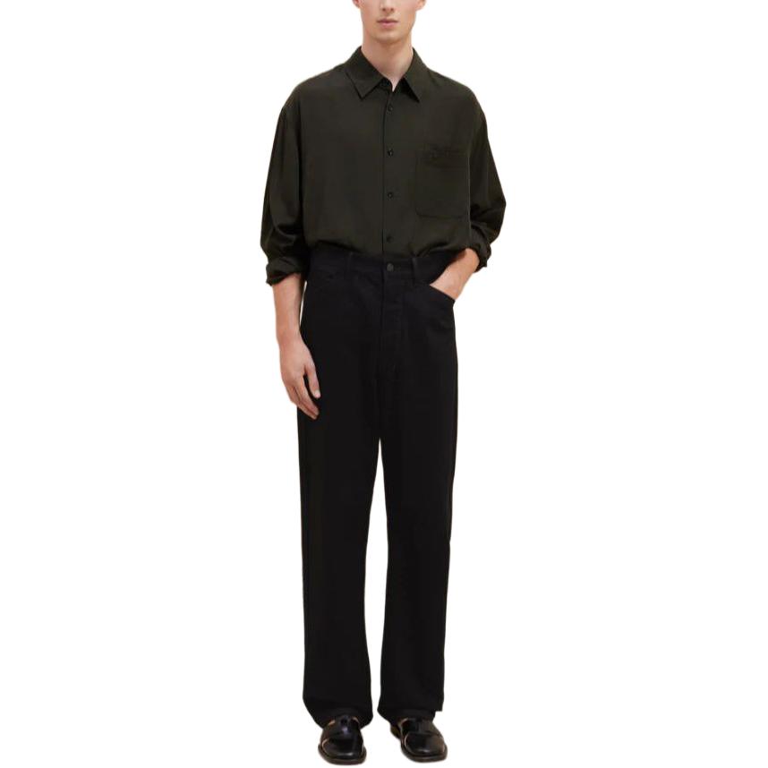 Lookbook Seluar Lemaire Curved 5 Pocket Hitam Kasual Vintage Butang. PA1055LD1004BK999