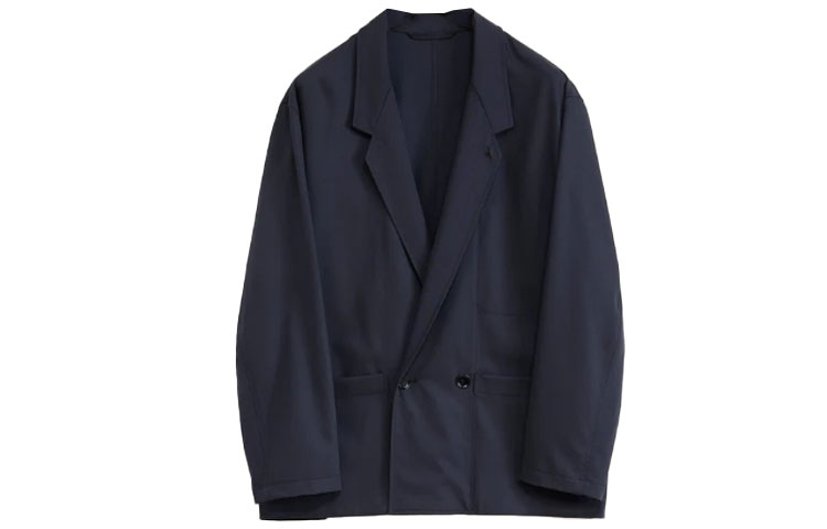 Lemaire FW23 Single-Breasted Collared Long-Sleeve Jacket Black JA1042LF1210BK995