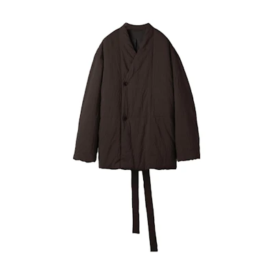 Lemaire FW23 Wadded Liner V-Neck Loose Fit Jacket Black OW1021LF1120BR499