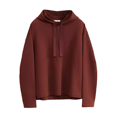 Lemaire Minimal Hoodie Brown Pullover Loose Fit TO1172LJ1012BR401