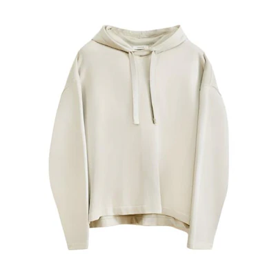 Lemaire Minimal Hoodie Casual Long Sleeve Pullover in Frankincense White TO1172LJ1012BG200