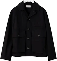 Lemaire Minimalist Monochrome Pocket Jacket with Button-Down Design OW306LD1004-999 Lemaire Minimalist Monochrome Pocket Jacket with Button-Down Design OW306LD1004-999