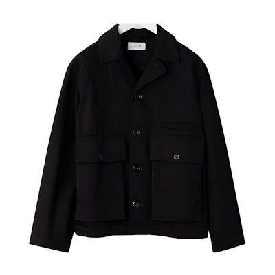 Lemaire Minimalist Monochrome Pocket Jacket with Button-Down Design OW306LD1004-999