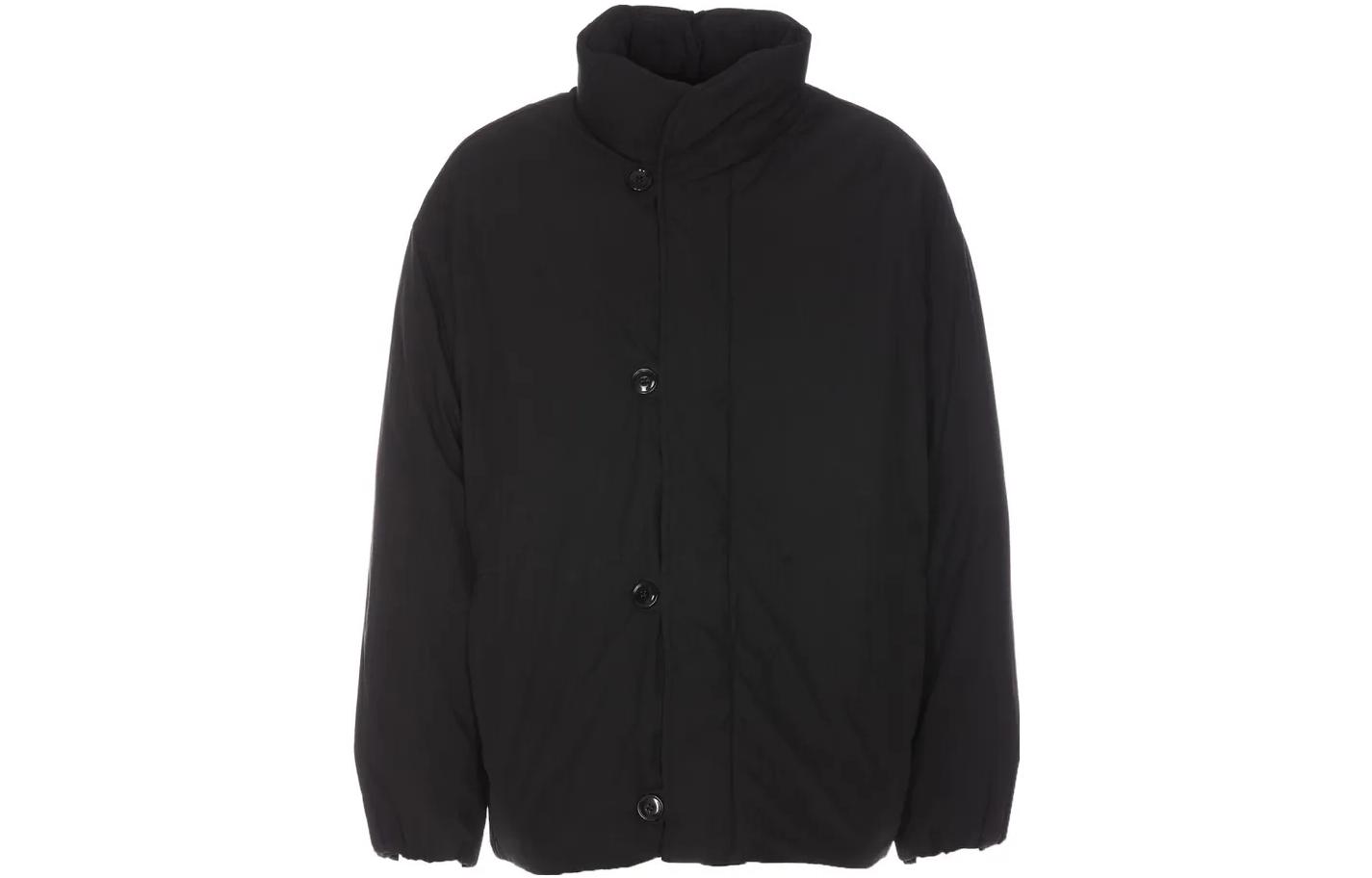 Lemaire Single-Breasted High-Neck Jacket Black Fashion Outerwear OW1040LF1156BK995FW23