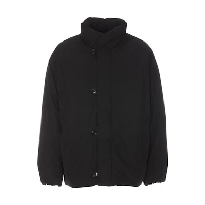 Lemaire Single-Breasted High-Neck Jacket Black Fashion Outerwear OW1040LF1156BK995FW23