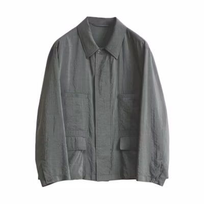 Lemaire Single-Button Collared Long-Sleeve Jacket Men’s Grey White OW1056LF208-BK949