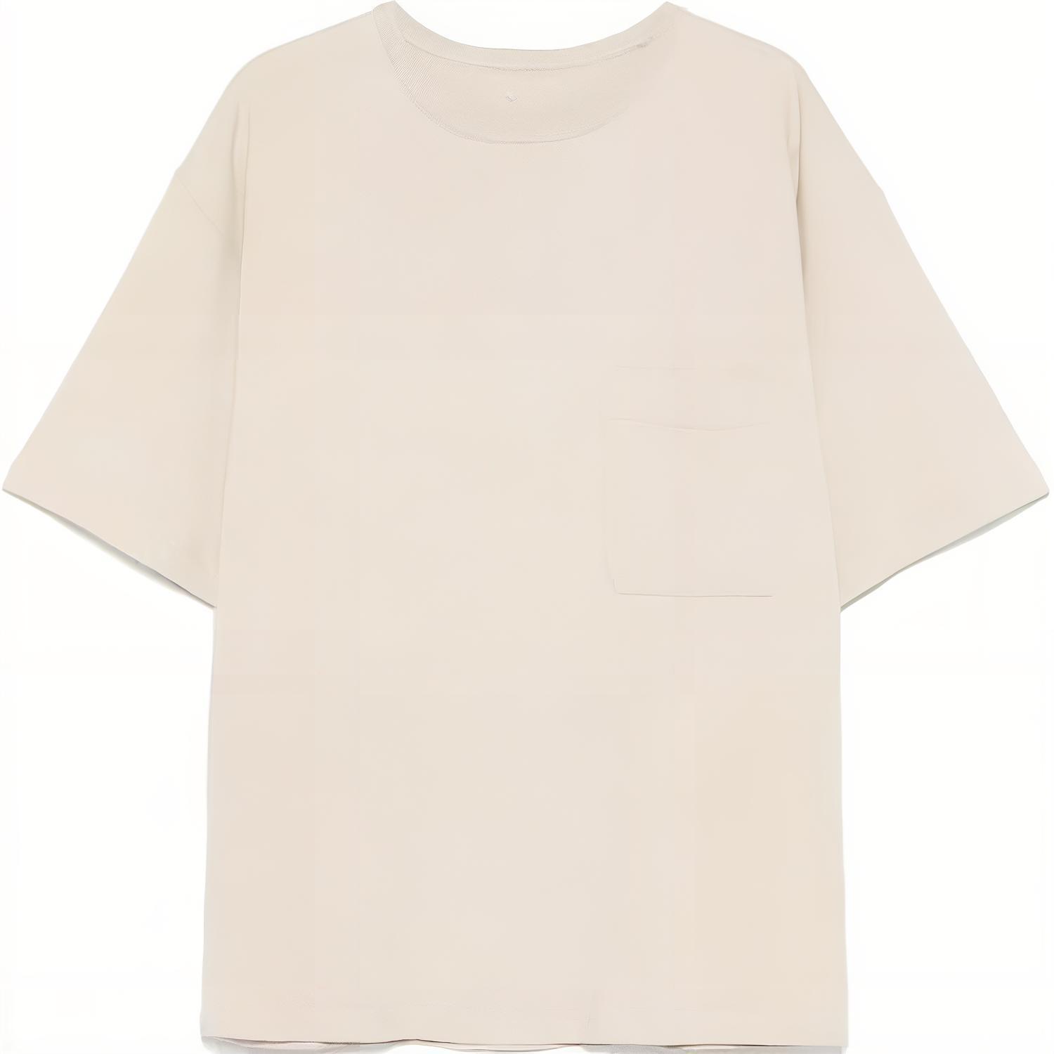 Lemaire Solid Beige Relaxed Fit Crewneck Short Sleeve T-Shirt Mens. TO1382LJ1010-BG206