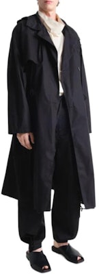 Lemaire Kot Trench Panjang Hitam Solid Double-Breasted Unisex. CO1096-LF1371-BK999 Buy Lemaire Kot Trench Panjang Hitam Solid Double-Breasted Unisex. CO1096-LF1371-BK999