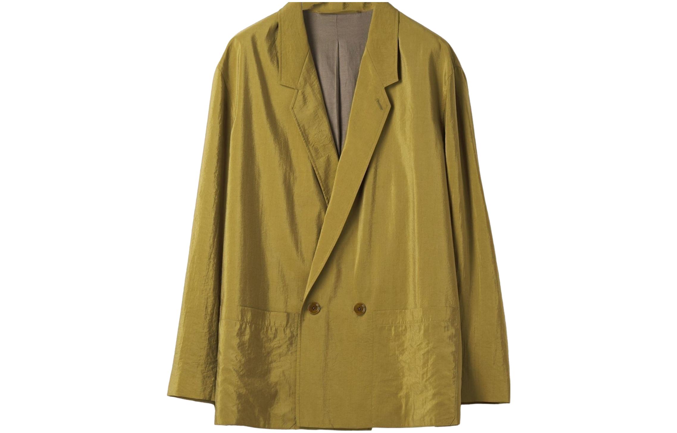 Lemaire Solid Button Blazer Jacket Long Sleeve Green - JA1012LF208GR690