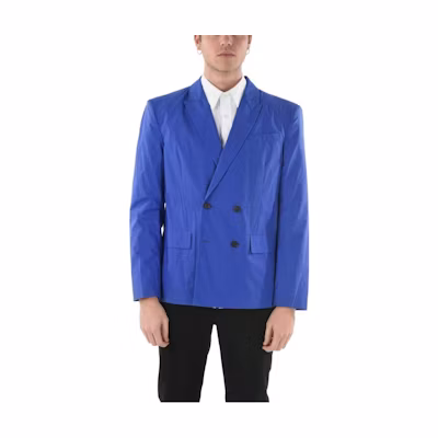 Lemaire Solid Color Cuban Collar Button-Up Jacket Blue Long Sleeve CMEN003S20FAB0014510