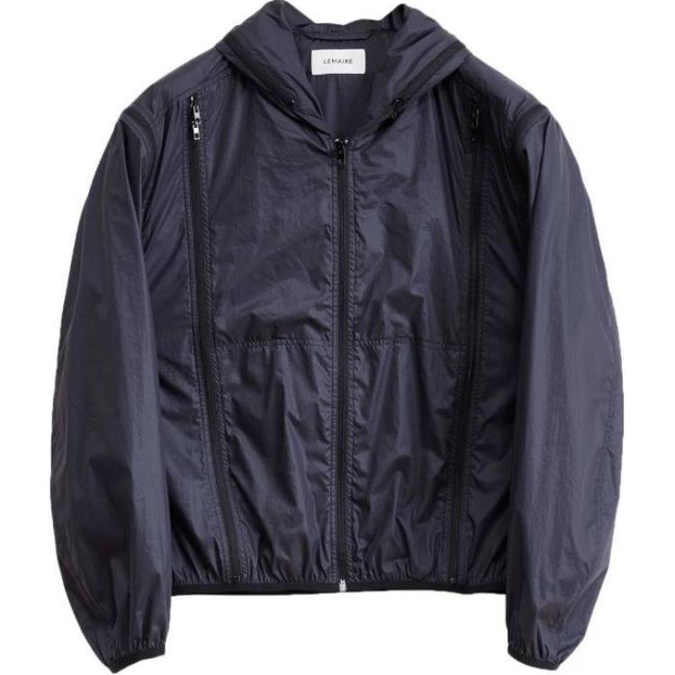 Lemaire Solid Color Detachable Hooded Zip Jacket - Black OW1061LF1243-BL799