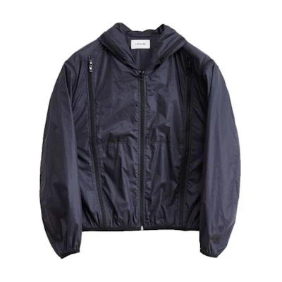 Lemaire Solid Color Detachable Hooded Zip Jacket - Black OW1061LF1243-BL799