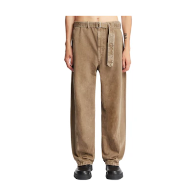 Lemaire Solid Color Drawstring Trousers Brown Casual Pants. PA326LD1017GR629