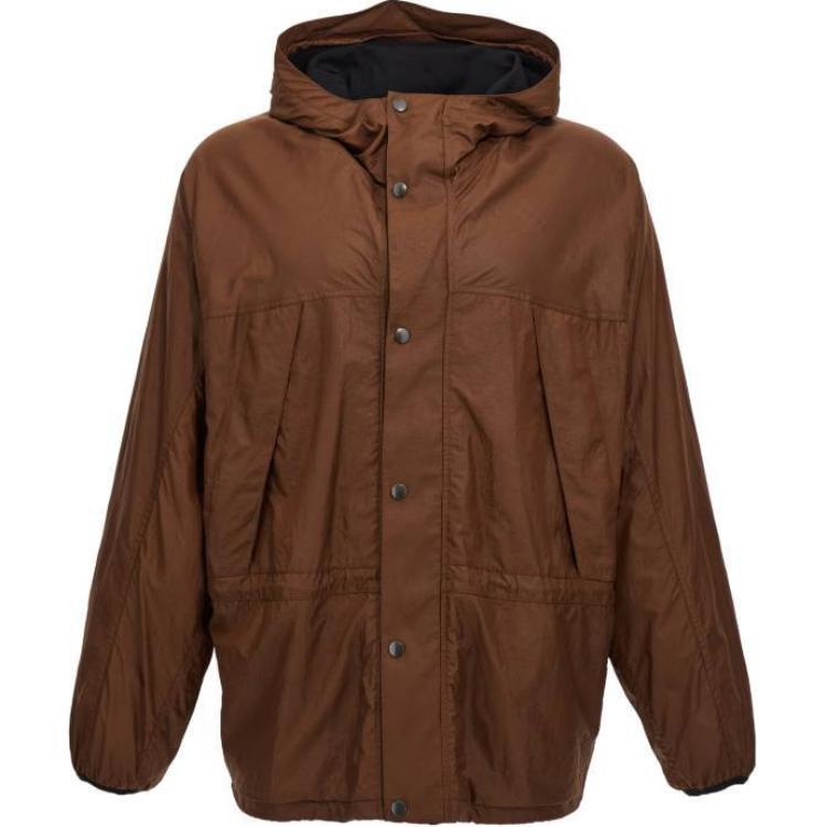 Lemaire Solid Color Hooded Zip Jacket Brown Outerwear OW1094LF1301BR402