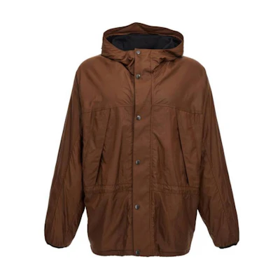 Lemaire Solid Color Hooded Zip Jacket Brown Outerwear OW1094LF1301BR402