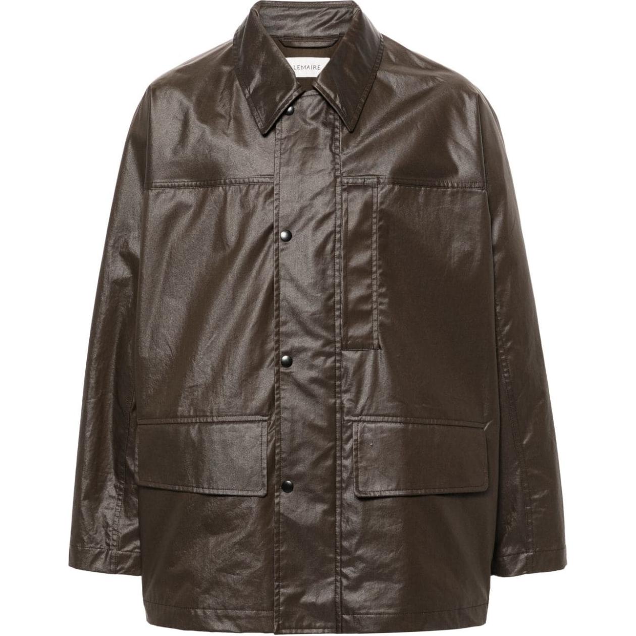 Lemaire Solid Color Loose-Fit Button-Up Long Sleeve Jacket Men Deep Brown OW1058LF1244-BR501