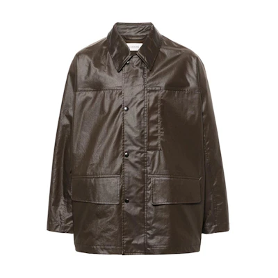 Lemaire Solid Color Loose-Fit Button-Up Long Sleeve Jacket Men Deep Brown OW1058LF1244-BR501