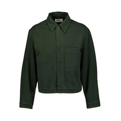 Lemaire Solid Color Short Cropped Jacket Green OW1047LD1001GR600