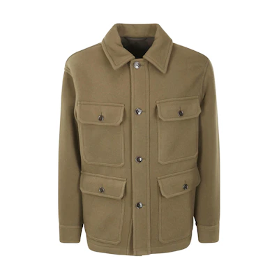 Lemaire Solid Color Single-Breasted Collar Jacket OW322LF1116BR-500
