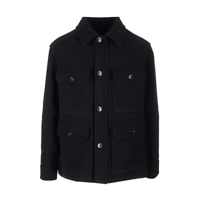 Lemaire Solid Color Single-Breasted Jacket - Black OW322LF1116BK999