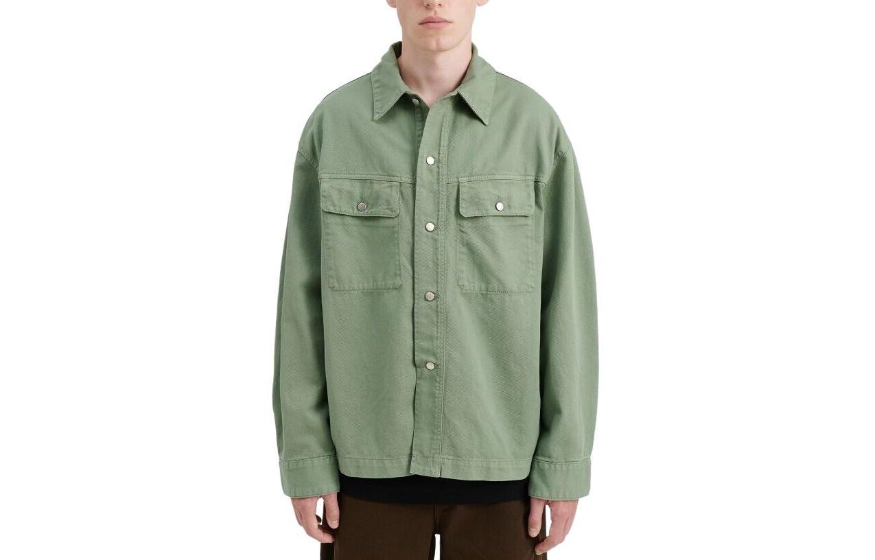 Lemaire Solid Color Single-Breasted Long Sleeve Jacket Green () OW1030LD1002GR638